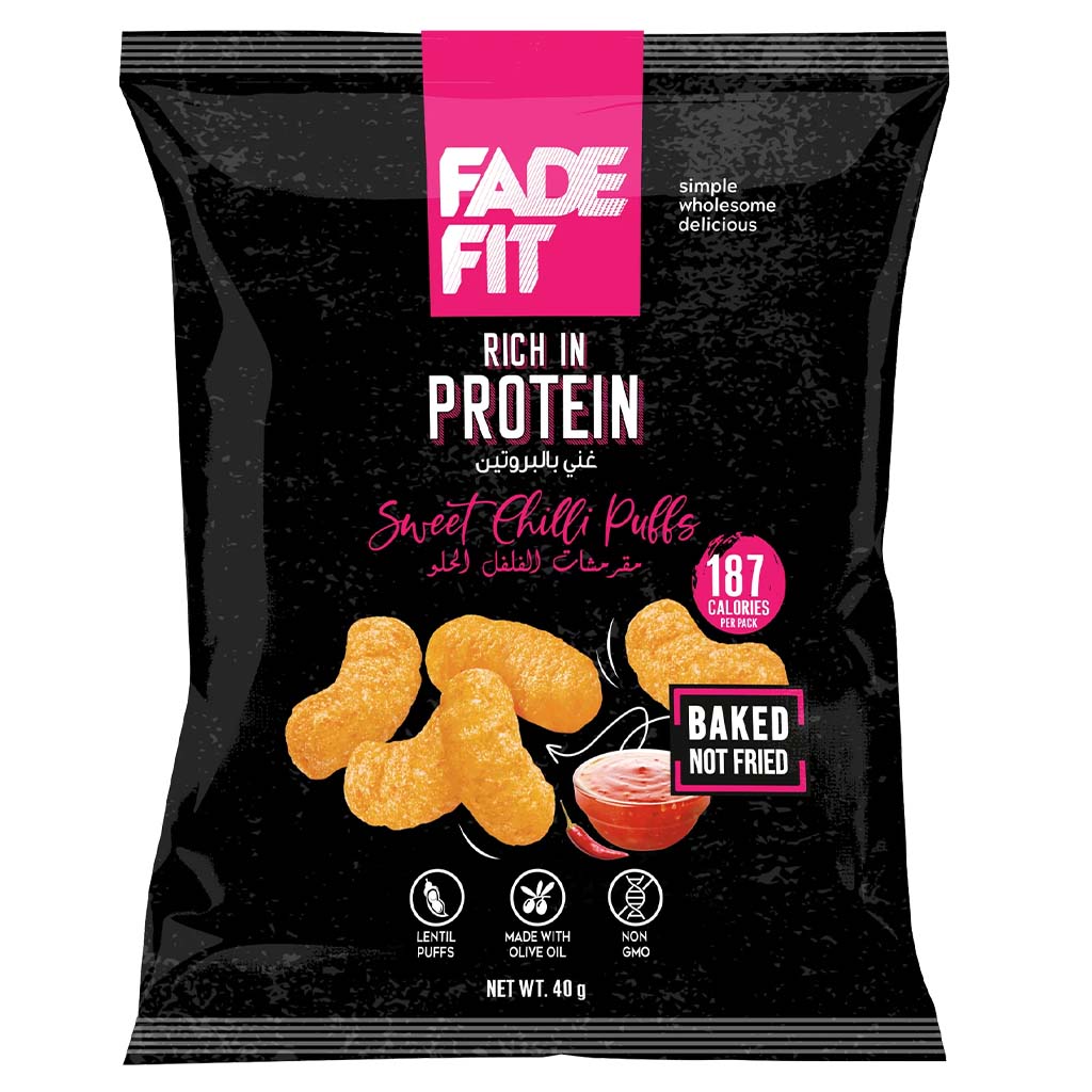 Fade Fit Rich In Protein Sweet Chilli Baked Puffs 40g - Easy Pharmacy LLC