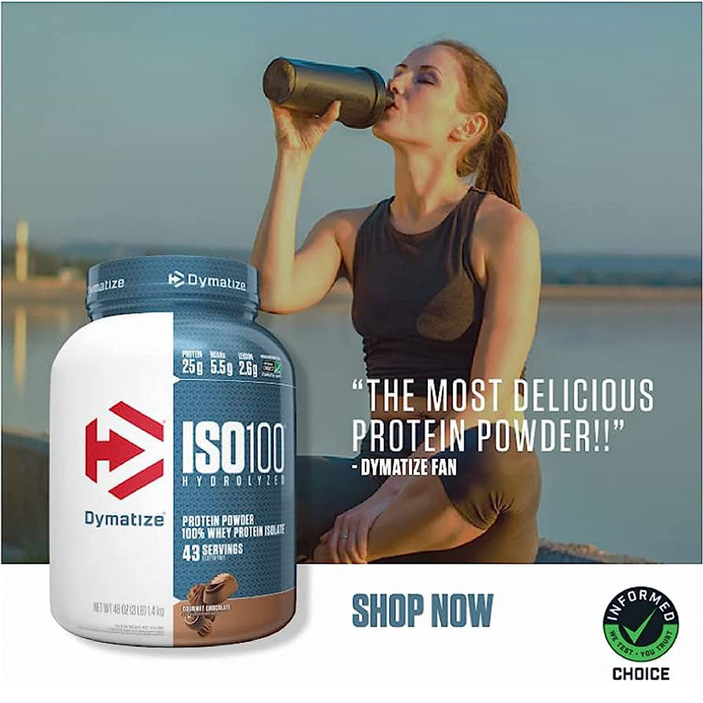 Dymatize ISO100 Fast Absorbing Whey Protein Powder For Muscle Recovery, Gourmet Chocolate 1.4lbs. - Easy Pharmacy LLC