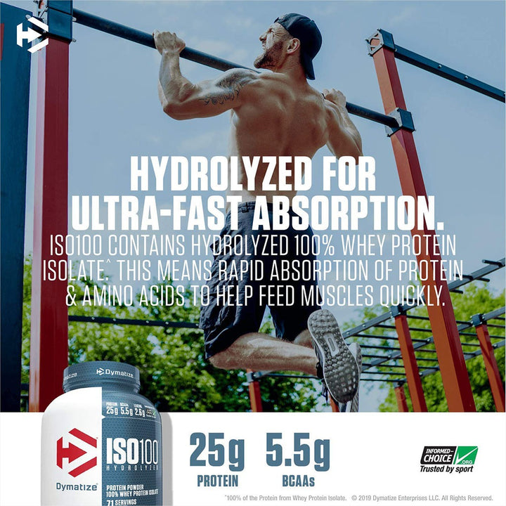 Dymatize ISO100 Fast Absorbing Whey Protein Powder For Muscle Recovery, Gourmet Chocolate 1.4lbs. - Easy Pharmacy LLC