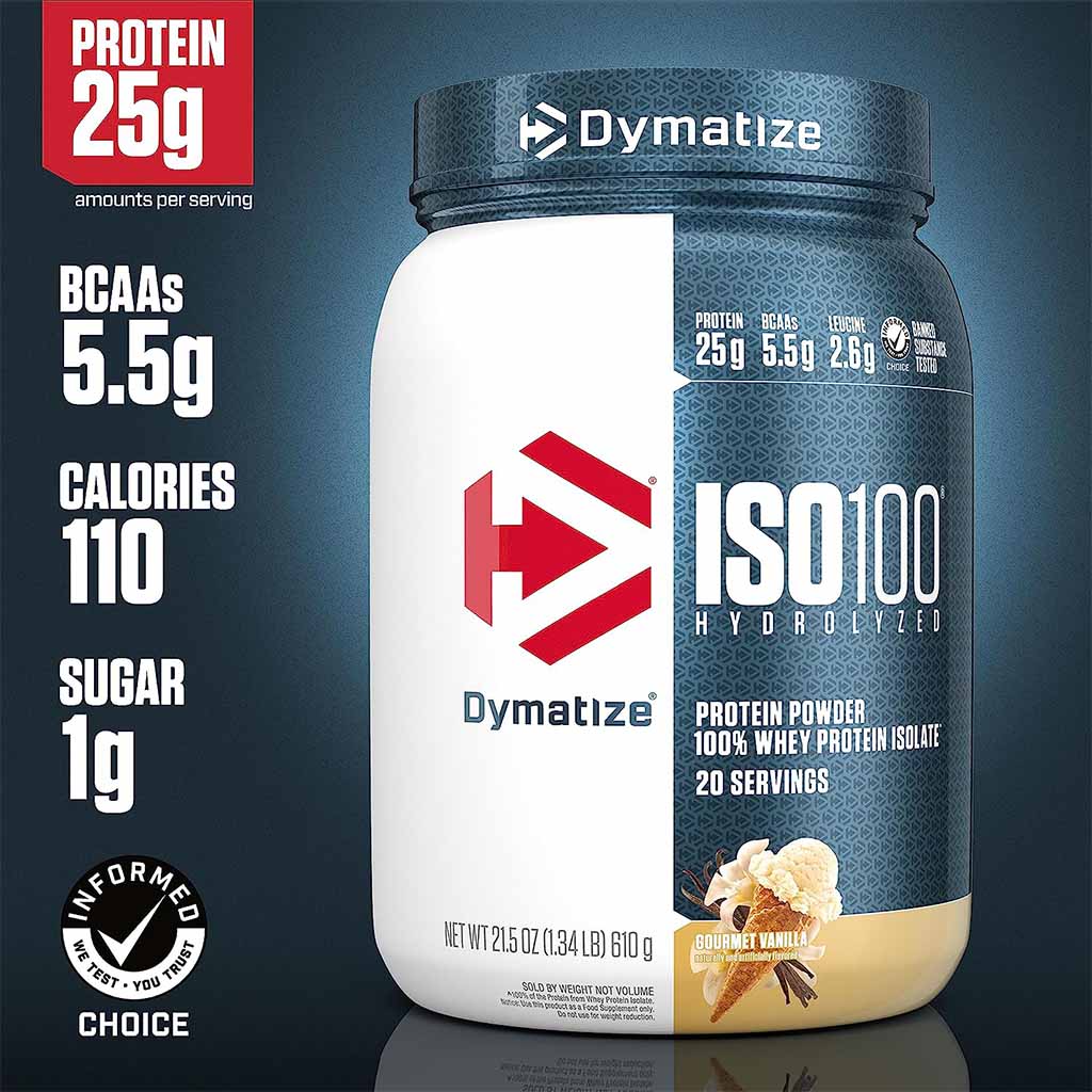Dymatize ISO100 Fast Absorbing Whey Protein Powder For Muscle Recovery, Gourmet Vanilla 1.3lbs. - Easy Pharmacy LLC