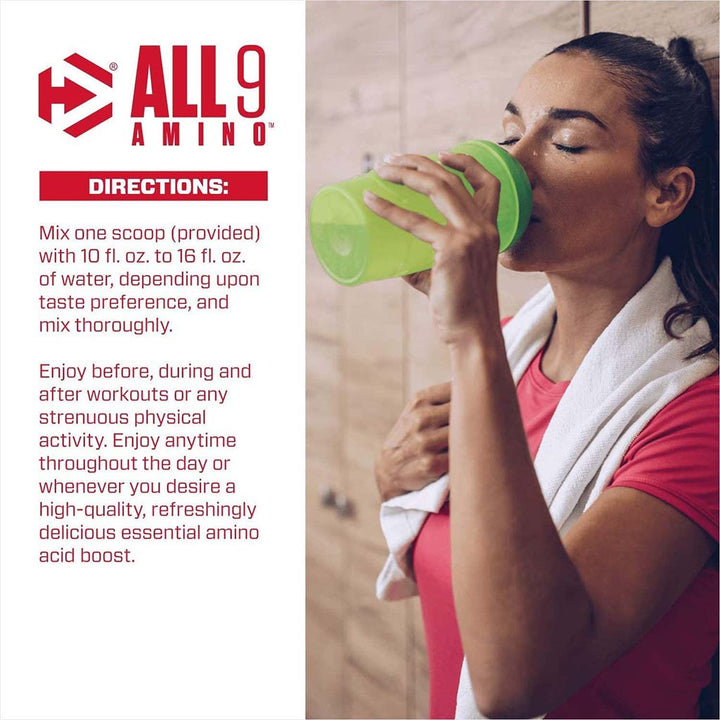 Dymatize All 9 Amino Full Spectrum BCAAs & EAAs Sports Supplement For Recovery, Juicy Watermelon 450g - Easy Pharmacy LLC
