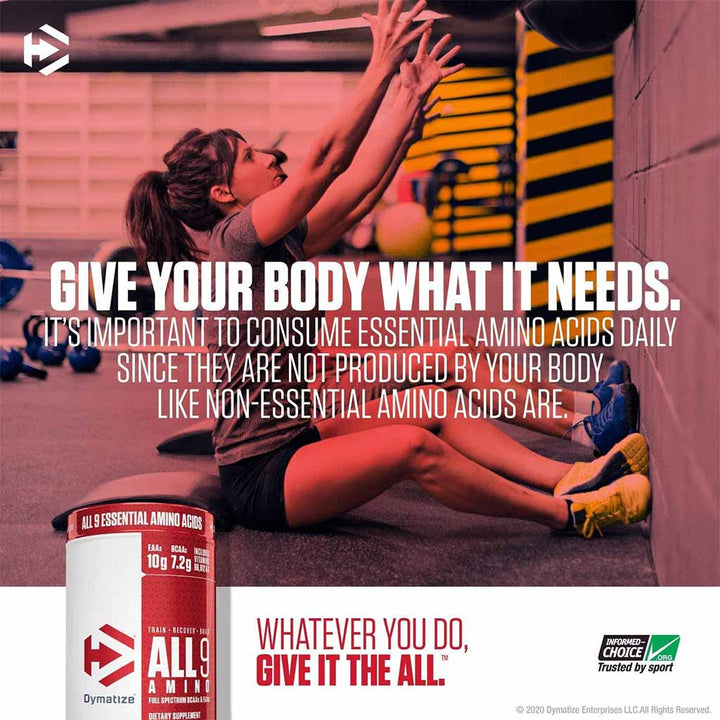 Dymatize All 9 Amino Full Spectrum BCAAs & EAAs Sports Supplement For Recovery, Juicy Watermelon 450g - Easy Pharmacy LLC