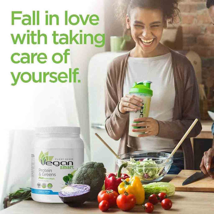 Naturade VeganSmart Protein & Greens Vegan Shake Vanilla Crème All in One Powder 15 Servings, 645g - Easy Pharmacy LLC