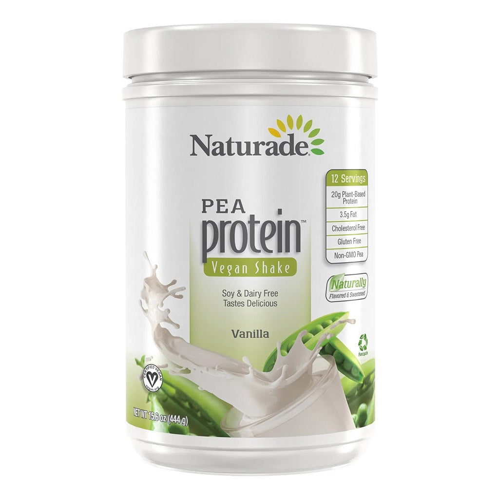 Naturade Pea Protein Vegan Shake Plant Based Protein Powder, Vanilla Flavor, 12 Servings - 444g - Easy Pharmacy LLC