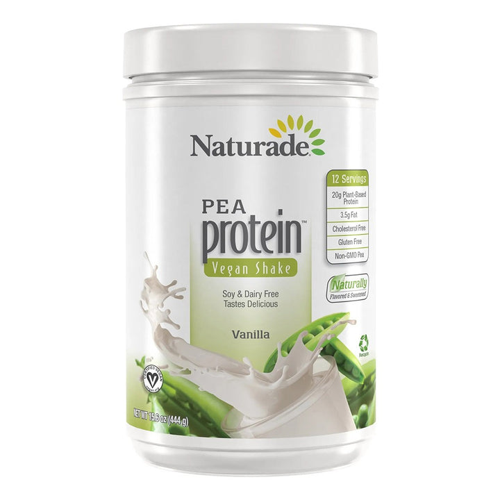 Naturade Pea Protein Vegan Shake Plant Based Protein Powder, Vanilla Flavor, 12 Servings - 444g - Easy Pharmacy LLC