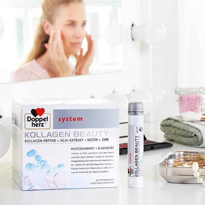 Doppelherz System Kollagen Beauty Supplement, Single Dose Drinkable Vial, Pack of 30's - Easy Pharmacy LLC