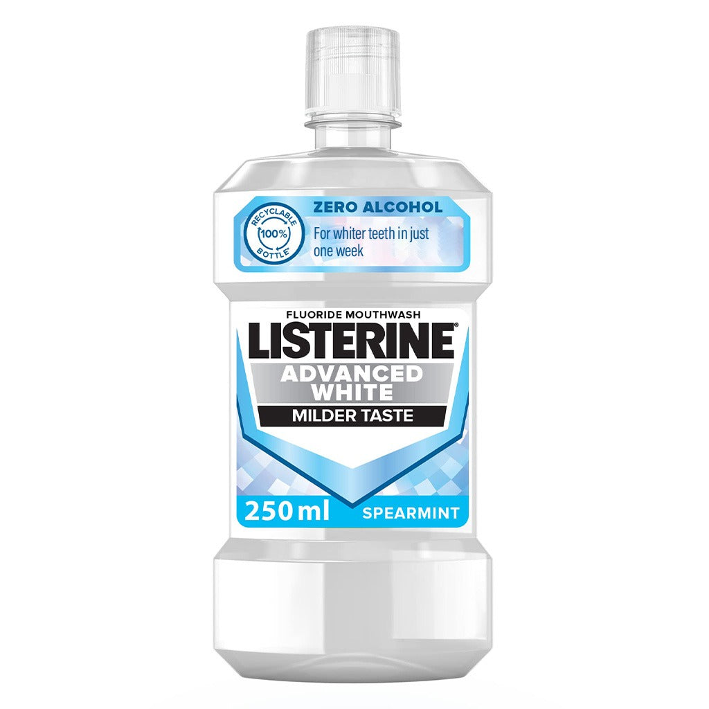 Listerine Advanced White Mouthwash With Zero Alcohol, Milder Taste, Spearmint Flavor, 250ml - Easy Pharmacy LLC
