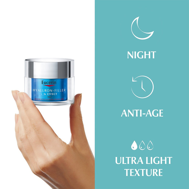 Eucerin Hyaluron-Filler 3x Effect Anti-Aging Moisture Booster Night For Fine Lines 50ml - Easy Pharmacy LLC