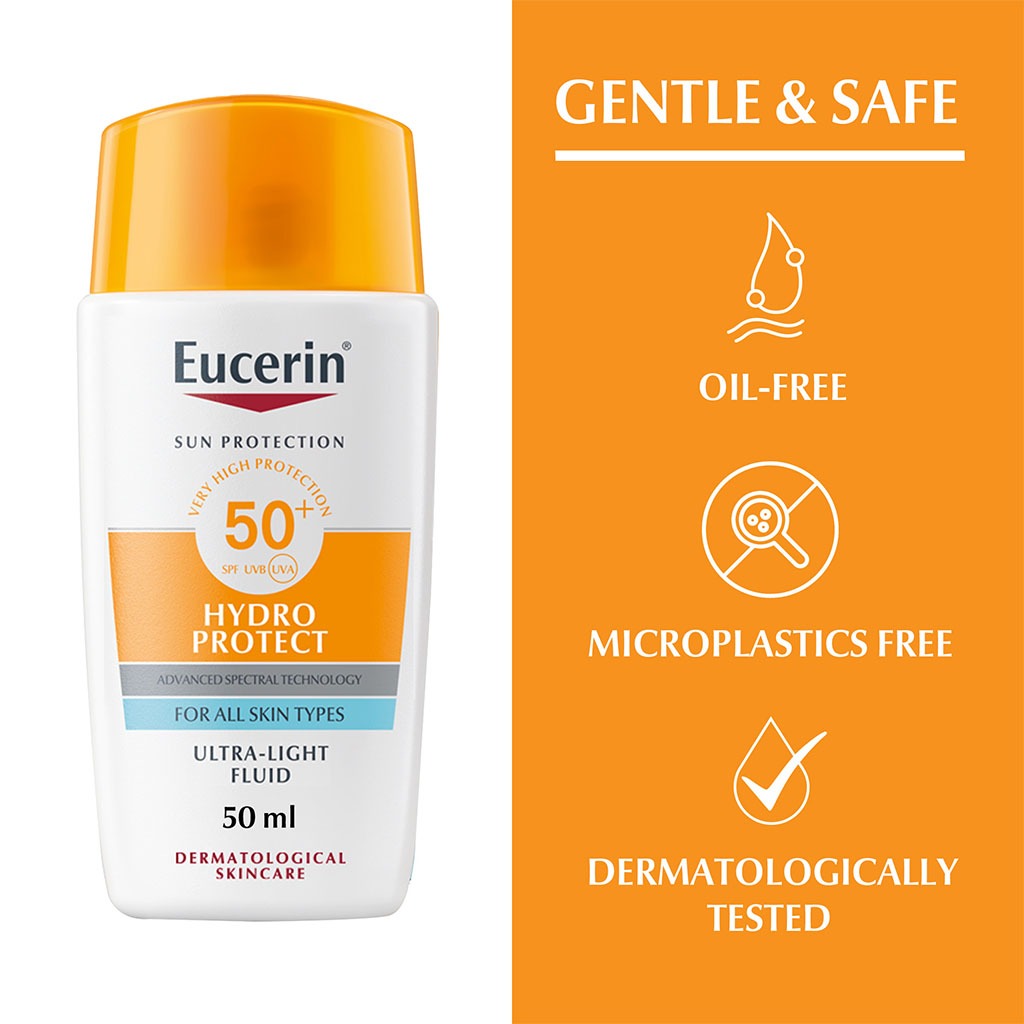 Eucerin Sun Face Hydro Protect SPF 50+ Ultra Light Fluid Sunscreen 50ml - Easy Pharmacy LLC