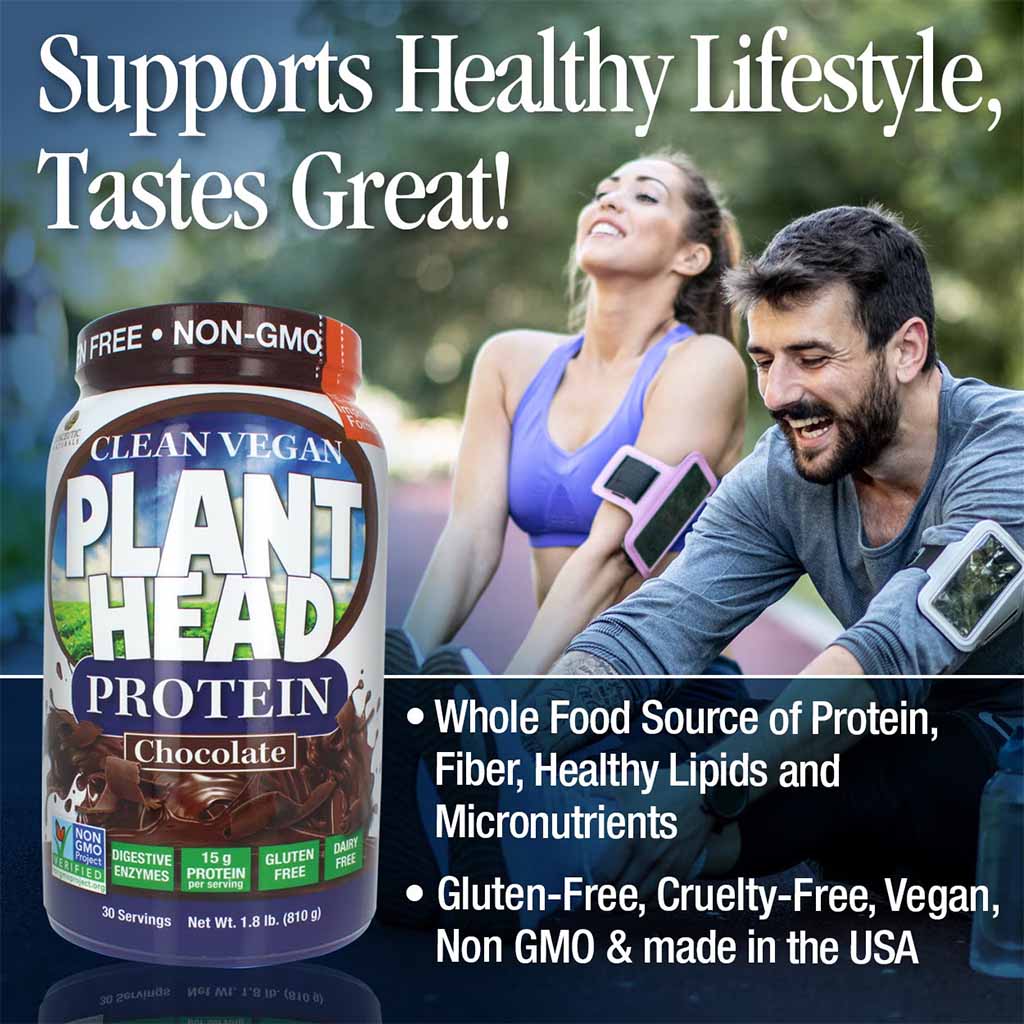 Nature's Answer Plant Head Plant based Clean Vegan Protein Powder 30 Servings, Chocolate 810g - Easy Pharmacy LLC