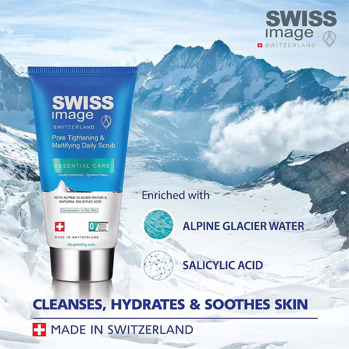 Swiss Image Essential Care Pore Tightening & Mattifying Daily Scrub For Combination To Oily Skin Types 150ml - Easy Pharmacy LLC