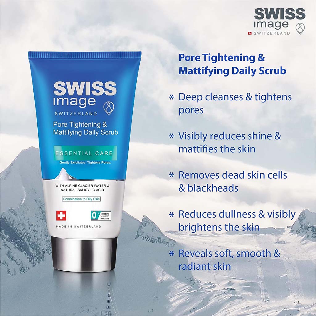 Swiss Image Essential Care Pore Tightening & Mattifying Daily Scrub For Combination To Oily Skin Types 150ml - Easy Pharmacy LLC