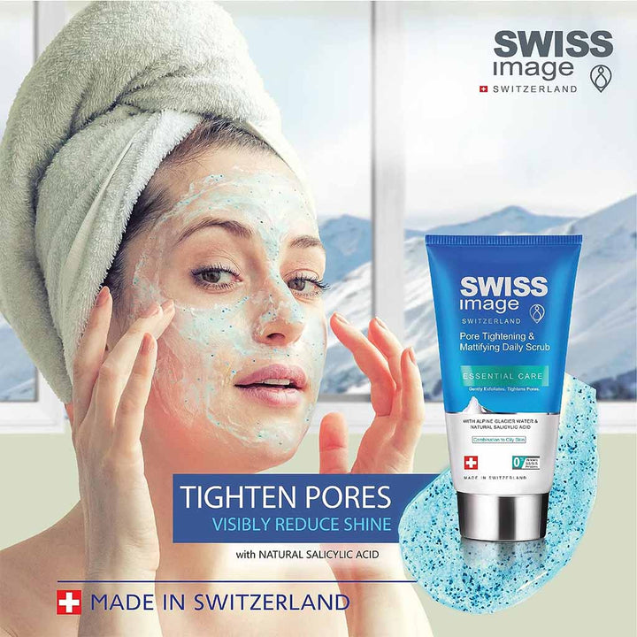 Swiss Image Essential Care Pore Tightening & Mattifying Daily Scrub For Combination To Oily Skin Types 150ml - Easy Pharmacy LLC