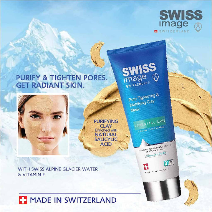 Swiss Image Essential Care Pore Tightening & Mattifying Clay Mask For Combination To Oily Skin Types 75ml - Easy Pharmacy LLC