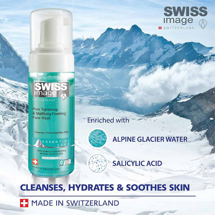 Swiss Image Essential Care Pore Tightening & Mattifying Foaming Face Wash For Combination To Oily Skin Types 150ml - Easy Pharmacy LLC