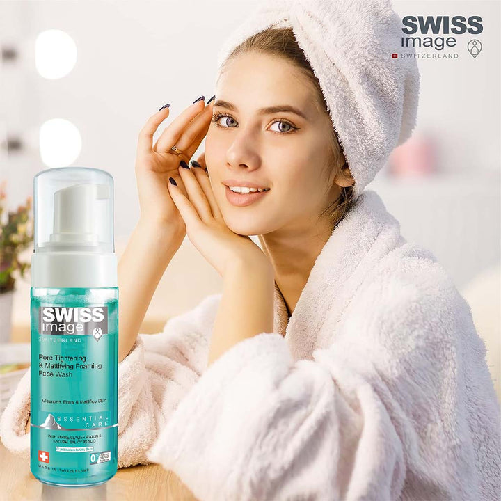 Swiss Image Essential Care Pore Tightening & Mattifying Foaming Face Wash For Combination To Oily Skin Types 150ml - Easy Pharmacy LLC