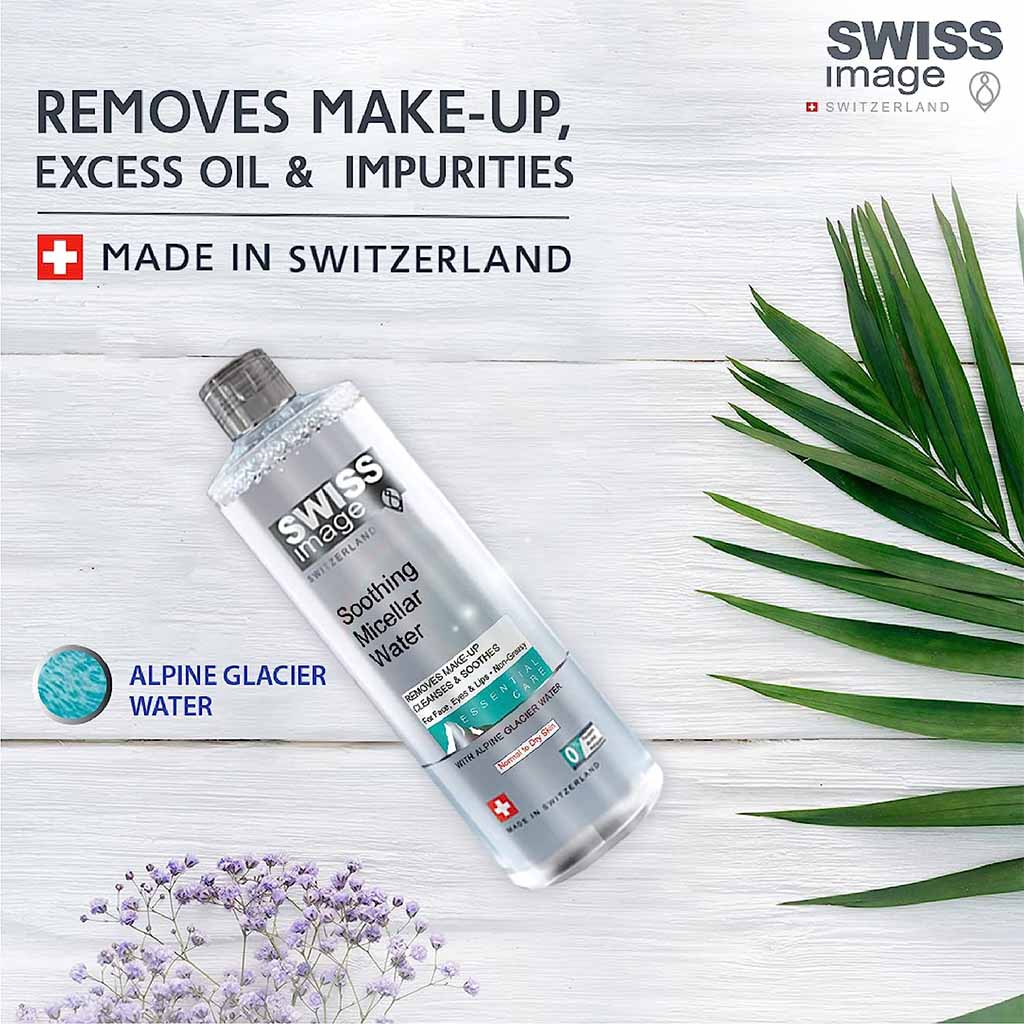 Swiss Image Essential Care Soothing Micellar Water For Normal To Dry Skin Types 400ml - Easy Pharmacy LLC