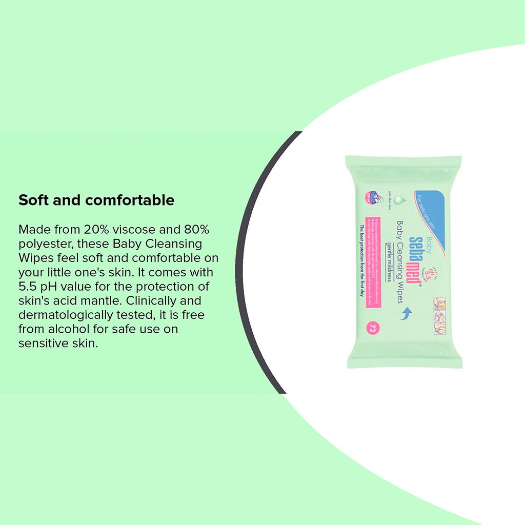 Sebamed Baby Cleansing Wipes With Aloe Vera, Pack of 72's - Easy Pharmacy LLC