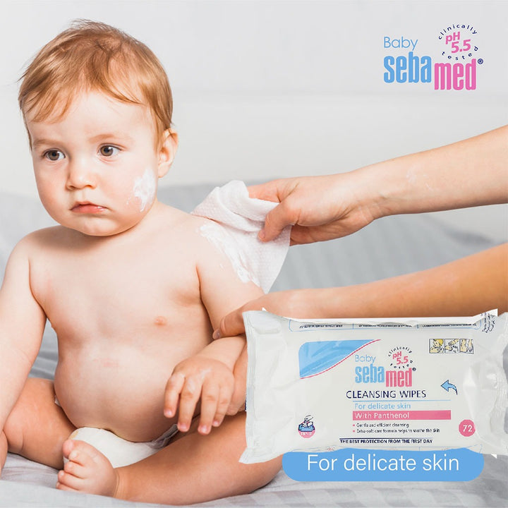 Sebamed Baby Cleansing Wet Wipes With Panthenol For Delicate Skin, Promo Pack of 2 x 72's - Easy Pharmacy LLC