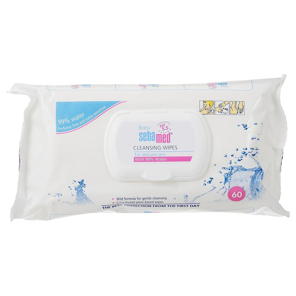 Sebamed Baby Cleansing Wipes With 99% Water For Delicate Skin, Pack of 60's - Easy Pharmacy LLC