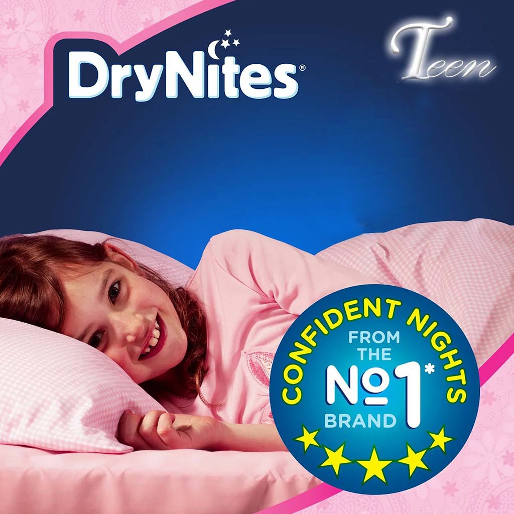 Huggies DryNites Pyjama Pants, 8-15 Years, 27-57Kg, Bed Wetting Diapers For Girls, Jumbo Pack of 13's - Easy Pharmacy LLC