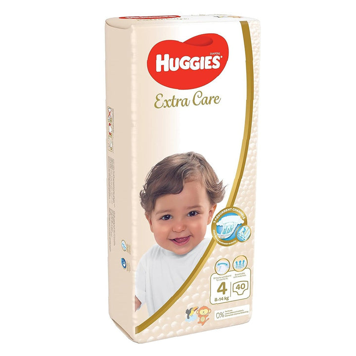 Huggies Extra Care Baby Diapers, Size 4, 8-14Kg, Pack of 40's - Easy Pharmacy LLC
