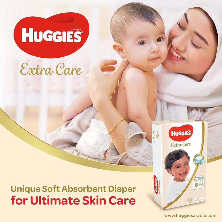 Huggies Extra Care Baby Diapers, Size 4, 8-14Kg, Pack of 40's - Easy Pharmacy LLC