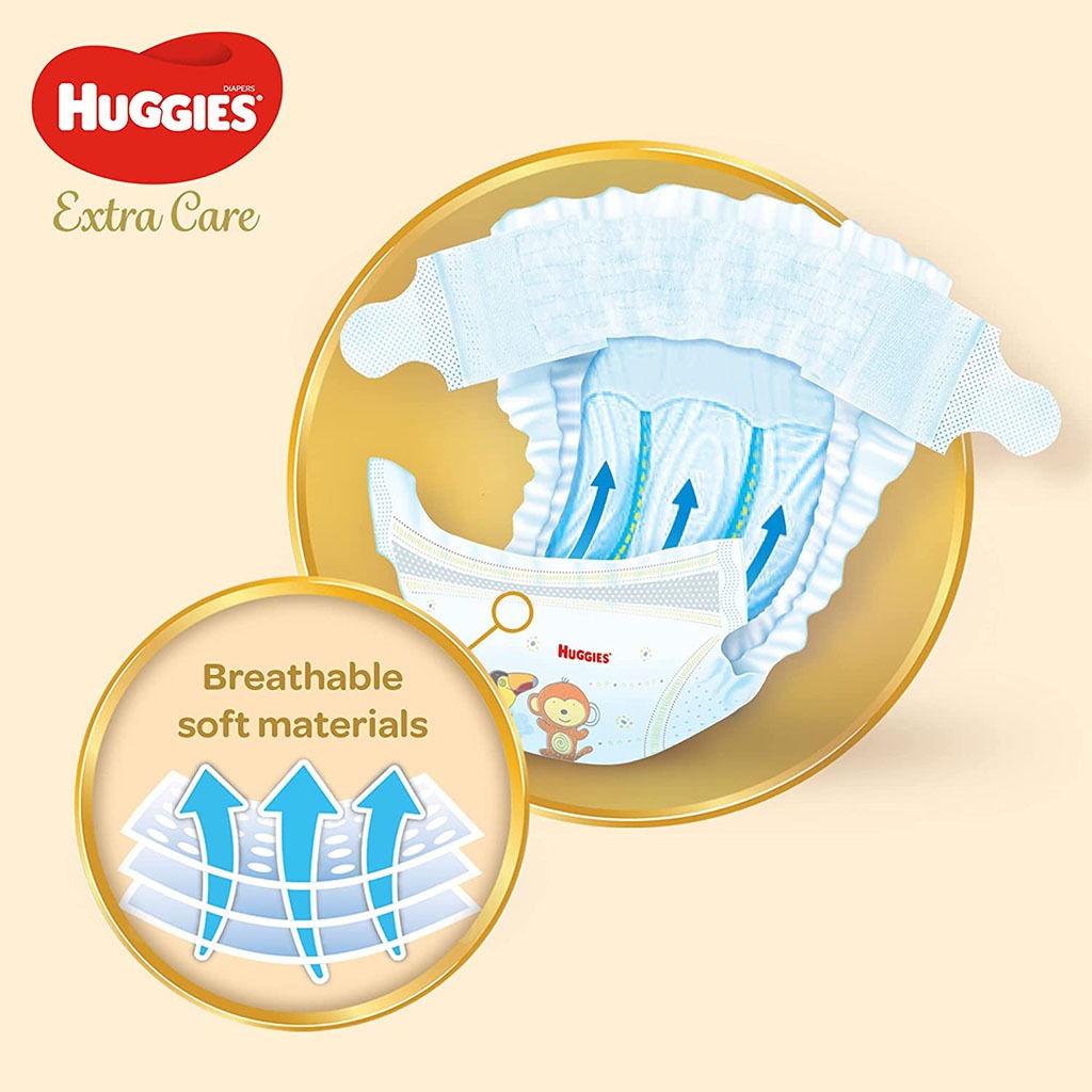 Huggies Extra Care Baby Diapers, Size 4, 8-14Kg, Pack of 68's - Easy Pharmacy LLC