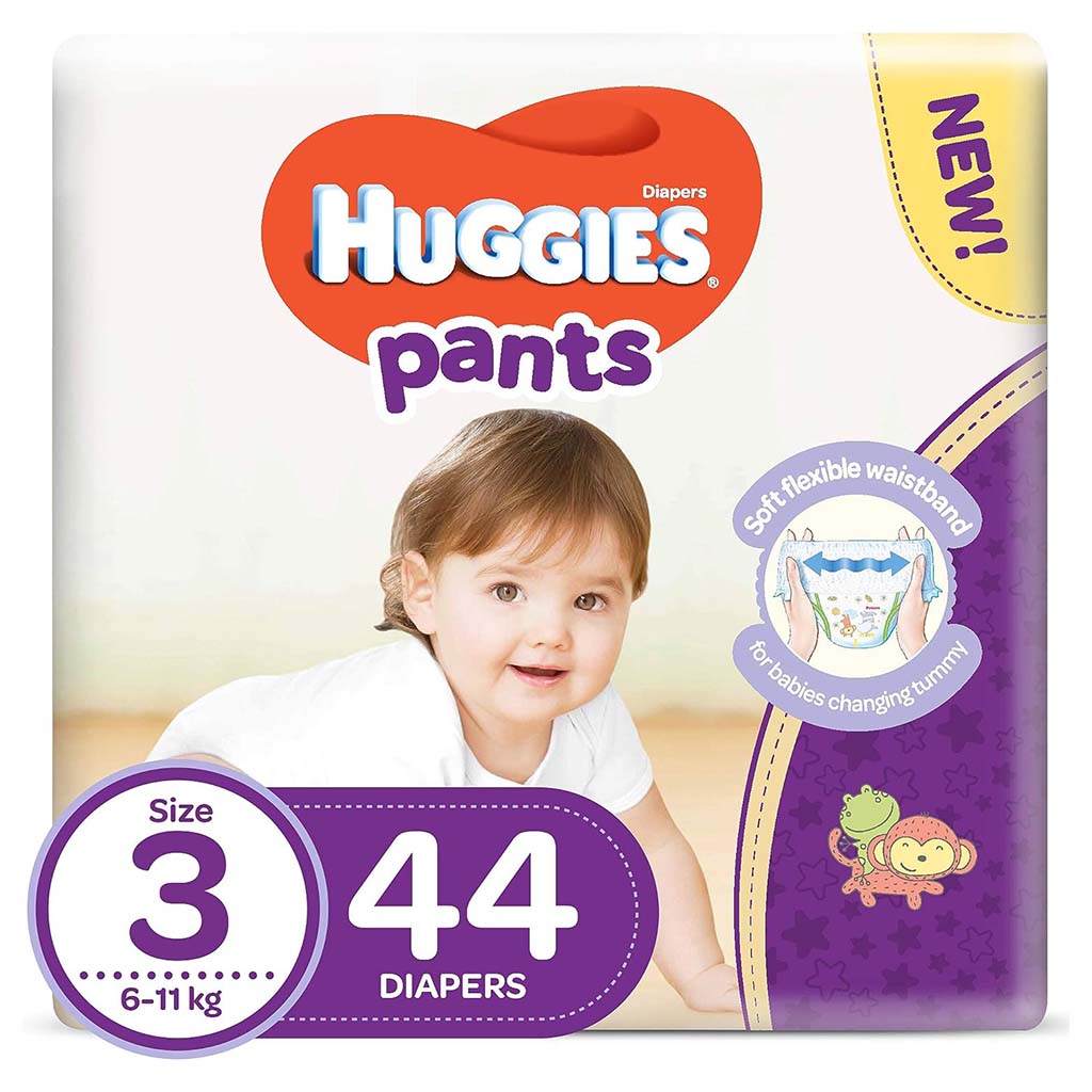 Huggies Baby Diaper Pants, Size 3, 6-11Kg, Pack of 44's - Easy Pharmacy LLC