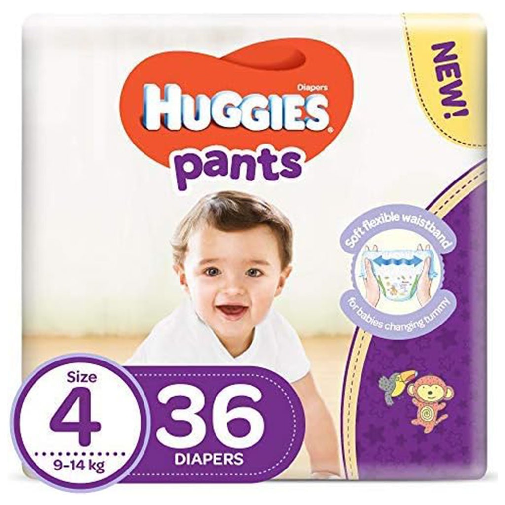 Huggies Baby Diaper Pants, Size 4, 9-14Kg, Pack of 36's - Easy Pharmacy LLC
