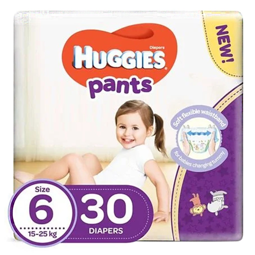 Huggies Baby Diaper Pants, Size 6, 15-25Kg, Pack of 30's - Easy Pharmacy LLC