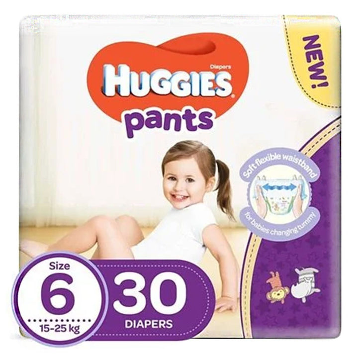 Huggies Baby Diaper Pants, Size 6, 15-25Kg, Pack of 30's - Easy Pharmacy LLC
