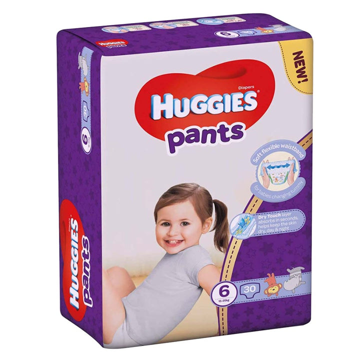 Huggies Baby Diaper Pants, Size 6, 15-25Kg, Pack of 30's - Easy Pharmacy LLC