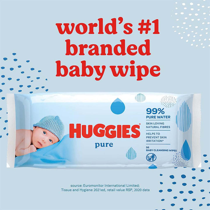 Huggies Pure Cleansing Baby Wet Wipes, Promo Pack of 224's - Easy Pharmacy LLC