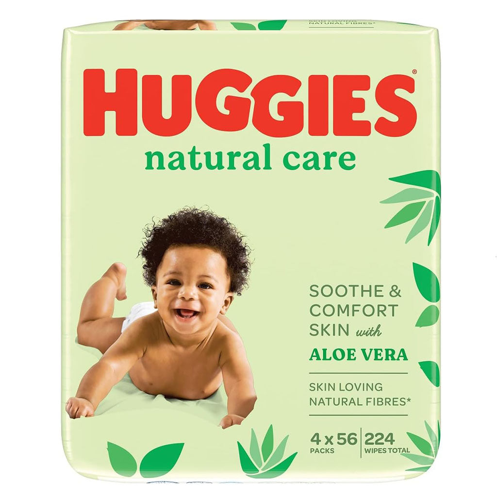Huggies Natural Cleansing Baby Wet Wipes With Aloe Vera, Promo Pack of 224's - Easy Pharmacy LLC