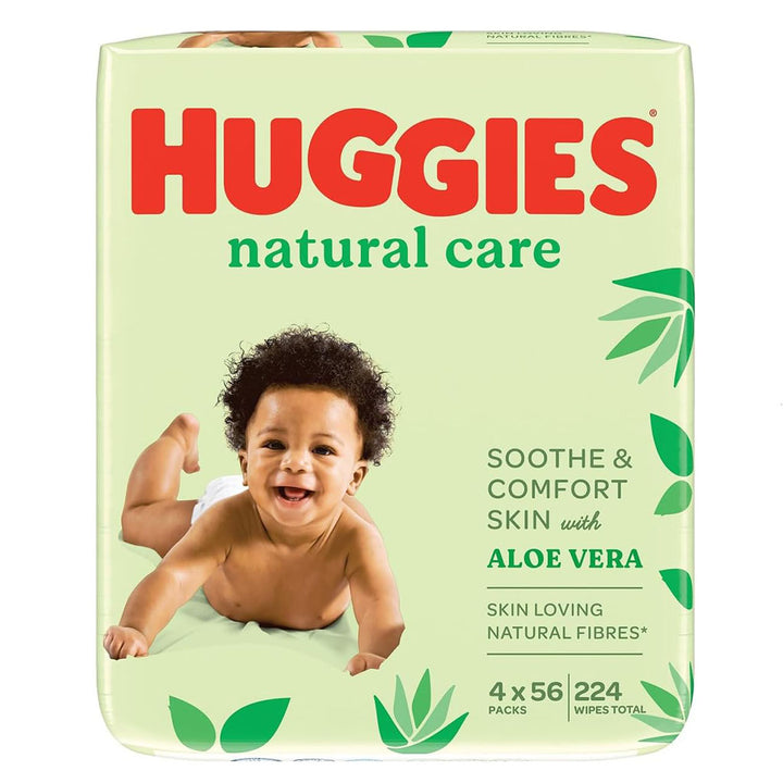 Huggies Natural Cleansing Baby Wet Wipes With Aloe Vera, Promo Pack of 224's - Easy Pharmacy LLC