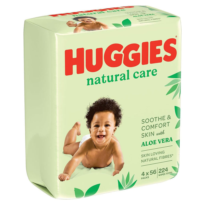 Huggies Natural Cleansing Baby Wet Wipes With Aloe Vera, Promo Pack of 224's - Easy Pharmacy LLC