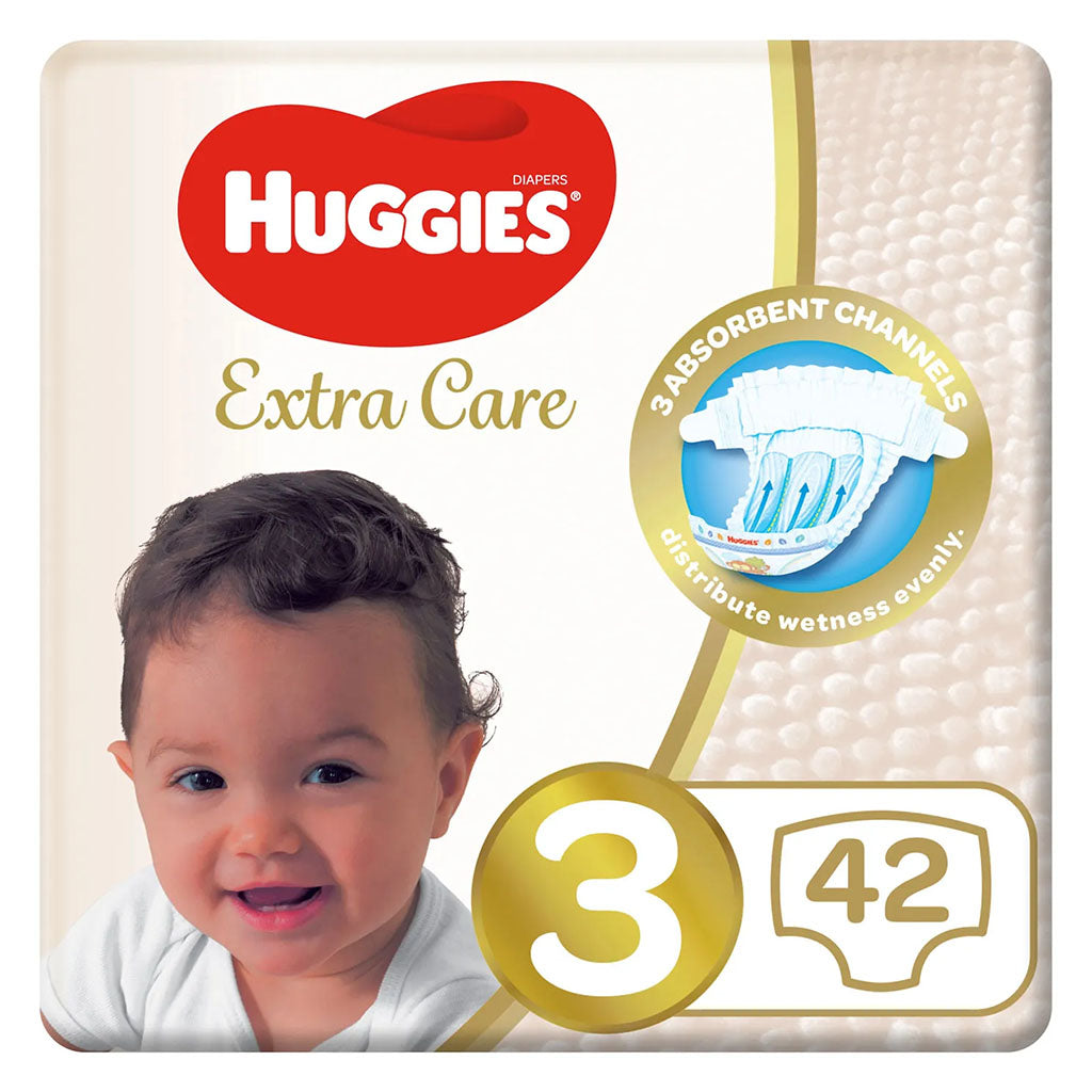 Huggies Extra Care Baby Diapers, Size 3, 4-9Kg, Pack of 42's - Special Price - Easy Pharmacy LLC