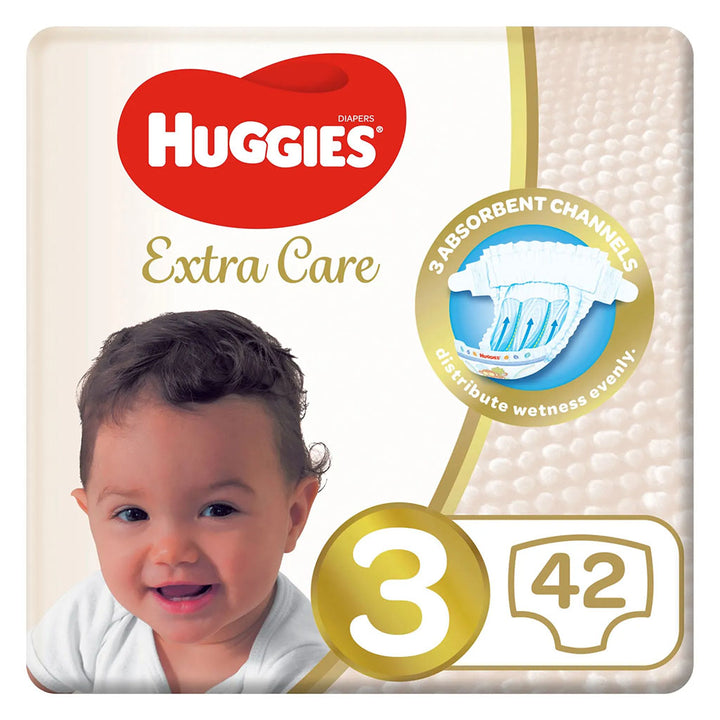 Huggies Extra Care Baby Diapers, Size 3, 4-9Kg, Pack of 42's - Special Price - Easy Pharmacy LLC