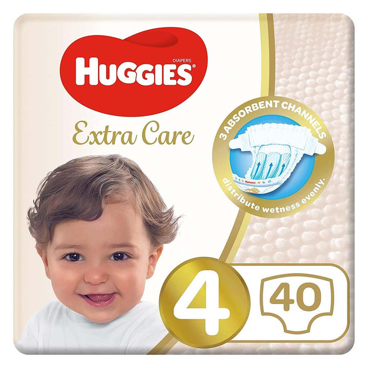 Huggies Extra Care Baby Diapers, Size 4, 8-14Kg, Pack of 40's - Special Price - Easy Pharmacy LLC