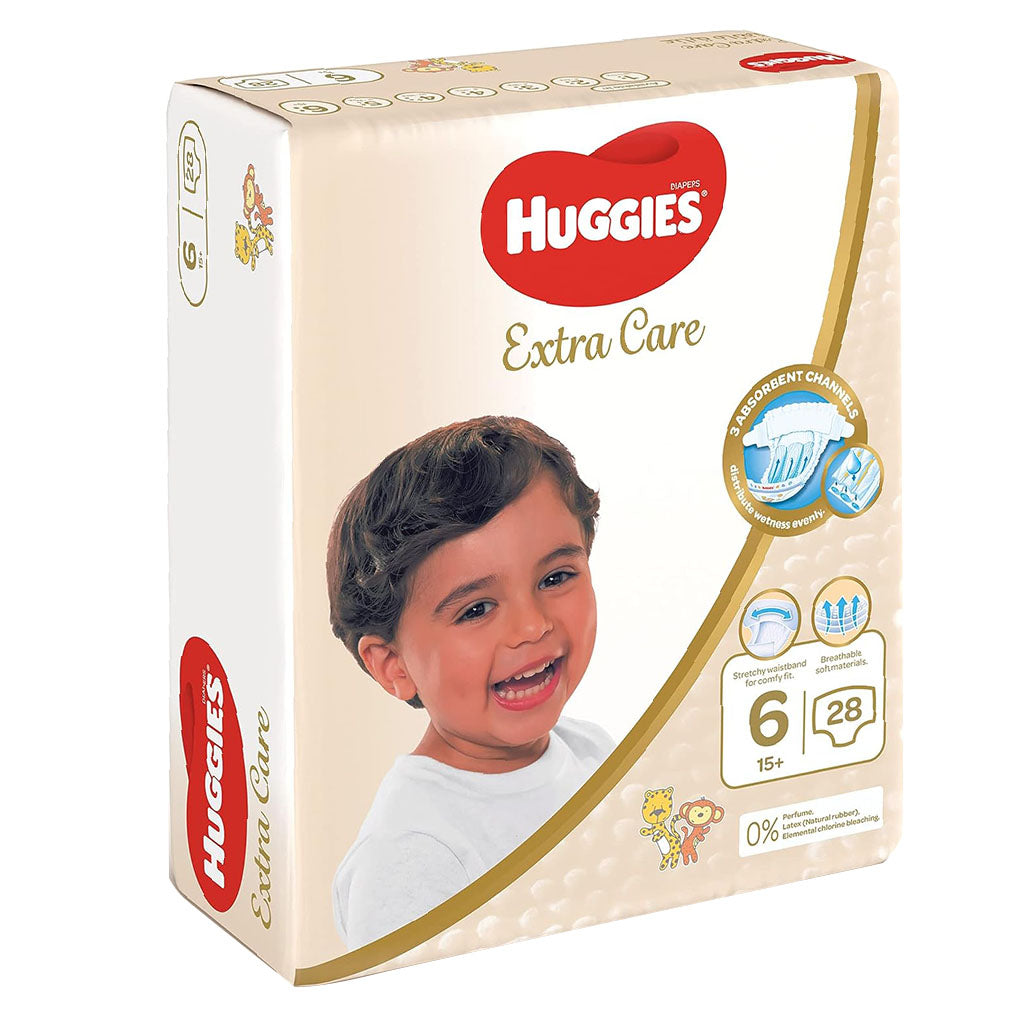 Huggies Extra Care Baby Diapers, Size 6, 15+Kg, Pack of 28's - Special Price - Easy Pharmacy LLC