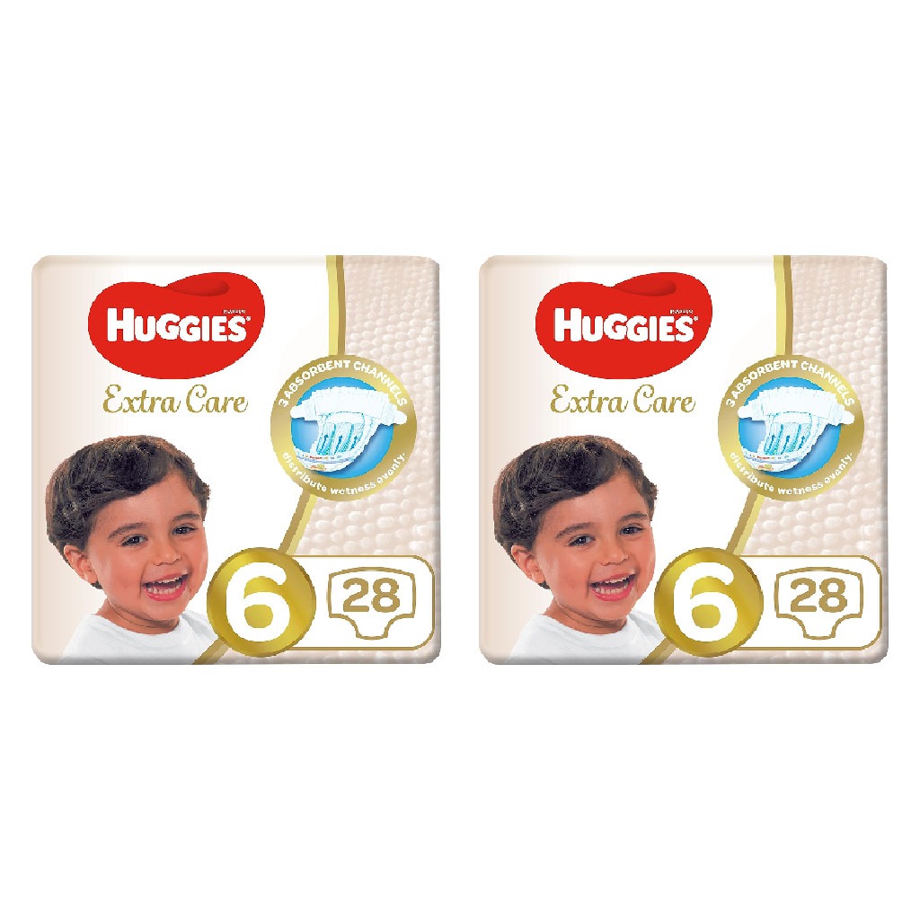 Huggies Extra Care Baby Diapers, Size 6, 15+Kg, Promo Pack of 2 x 28's, Special Price 35% Off - Easy Pharmacy LLC
