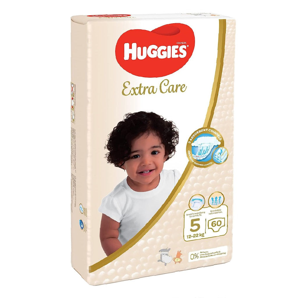 Huggies Extra Care Baby Diapers, Size 5, 12-22Kg, Pack of 60's - Special Price - Easy Pharmacy LLC