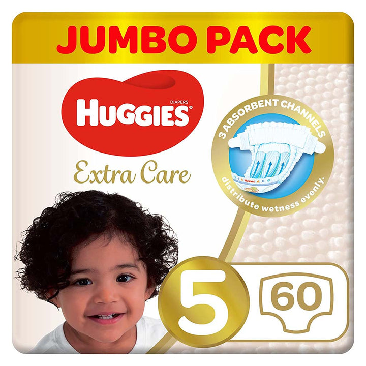 Huggies Extra Care Baby Diapers, Size 5, 12-22Kg, Pack of 60's - Special Price - Easy Pharmacy LLC