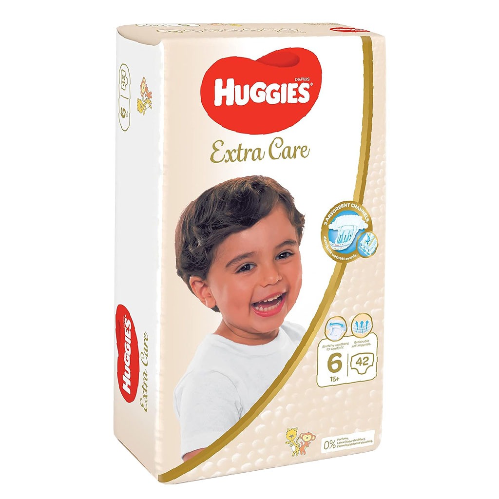 Huggies Extra Care Baby Diapers, Size 6, 15+Kg, Pack of 42's - Special Price - Easy Pharmacy LLC