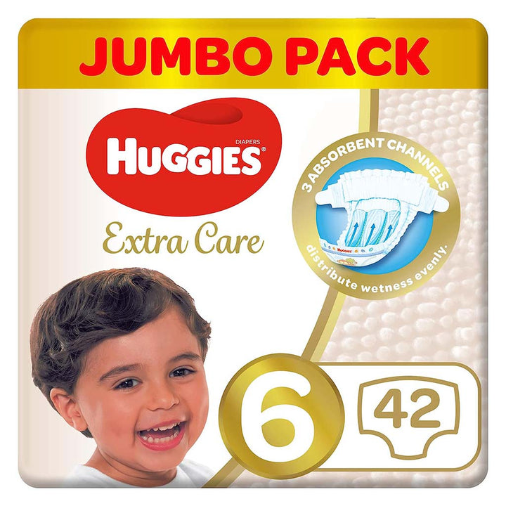 Huggies Extra Care Baby Diapers, Size 6, 15+Kg, Pack of 42's - Special Price - Easy Pharmacy LLC