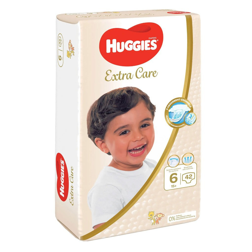 Huggies Extra Care Baby Diapers, Size 6, For 15+Kg, Promo Jumbo Pack of 2 x 42's - Easy Pharmacy LLC