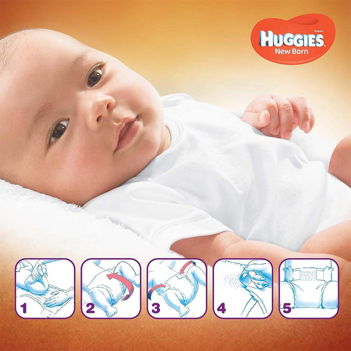 Huggies Extra Care Newborn Diapers, Size 2, 4-6Kg, Promo Jumbo Pack of 2 x 64's - Easy Pharmacy LLC