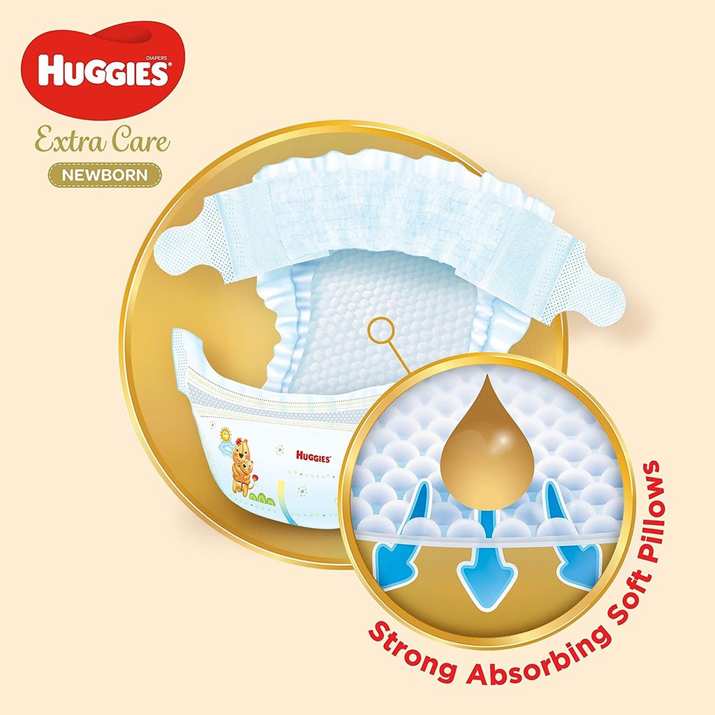 Huggies Extra Care Newborn Diapers, Size 2, 4-6Kg, Promo Jumbo Pack of 2 x 64's - Easy Pharmacy LLC
