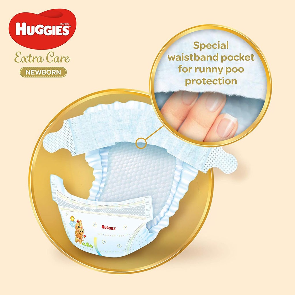 Huggies Extra Care Newborn Diapers, Size 2, 4-6Kg, Promo Jumbo Pack of 2 x 64's - Easy Pharmacy LLC